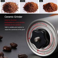 Travel Manual Coffee Grinder, Conical Burr Mill With Adjustable Setting, Portable Hand Crank Coffee Grinder