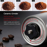 Travel Manual Coffee Grinder, Conical Burr Mill With Adjustable Setting, Portable Hand Crank Coffee Grinder