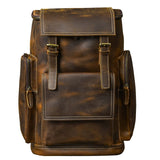 Retro Genuine Leather Backpack Large Capacity Laptop Bag School Backpack Shoulder Bags Brown Leather Travel Backpacks