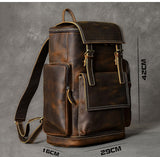 Retro Genuine Leather Backpack Large Capacity Laptop Bag School Backpack Shoulder Bags Brown Leather Travel Backpacks