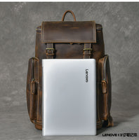 Retro Genuine Leather Backpack Large Capacity Laptop Bag School Backpack Shoulder Bags Brown Leather Travel Backpacks