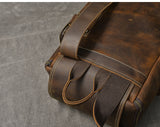 Retro Genuine Leather Backpack Large Capacity Laptop Bag School Backpack Shoulder Bags Brown Leather Travel Backpacks