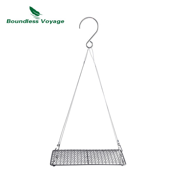 Titanium BBQ Barbecue Grill with 304 stainless steel Hanging Cord