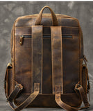 Large Capacity Genuine Leather Backpack Computer Bag Outdoor Retro Leather Travel Backpacks