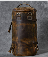 Genuine Leather Backpack Men Handbag Shoulder Crossbody Bag Male Small Travel Back Pack Bucket Bags Crazy Horse Leather