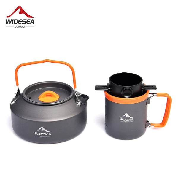 Camping Coffee Cookware Sets Outdoor Tableware Mug Kettle Pot Cooking Teapot Filter Rack Cup