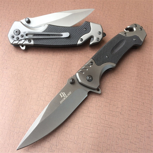 Tactical Folding Pocket Knife + Seatbelt Cutter