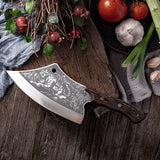 Handmade Forged Mountain Tiger Meat Cleaver Slaughter Knife