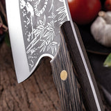 Handmade Forged Mountain Tiger Meat Cleaver Slaughter Knife