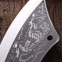 Handmade Forged Mountain Tiger Meat Cleaver Slaughter Knife