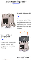 Titanium Camping Fire Wood Stove Cooker Outdoor Survival