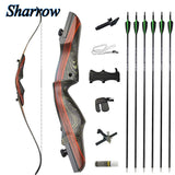 62 Archery Takedown Recurve Bow 20-50lbs American Hunting Bow Set Spine 500 30&quot; Carbon Arrow Adult Shooting Sports Accessories