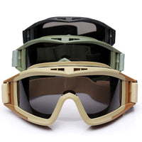 3 Lens Military Tactical Goggles for Shooting, GX1000 Safety Protective Goggles