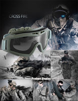 3 Lens Military Tactical Goggles for Shooting, GX1000 Safety Protective Goggles