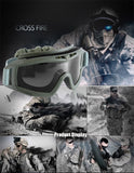 3 Lens Military Tactical Goggles for Shooting, GX1000 Safety Protective Goggles