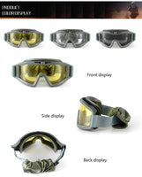 3 Lens Military Tactical Goggles for Shooting, GX1000 Safety Protective Goggles