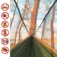 Portable Camping Hammock with Mosquito Net, Rain Fly + Tree Straps for Indoor, Outdoor, Backpacking, Travel, Beach, Hiking