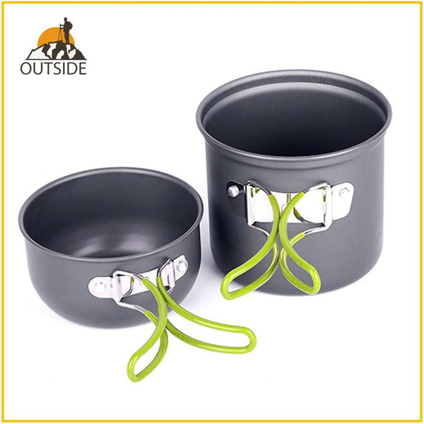 Ultralight Camping Cookware Utensils outdoor tableware set Hiking Picnic Backpacking Camping Tableware Pot Pan 1-2persons