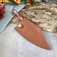 Handmade Forged Ring Fingered Slaughtering Cleaver Outdoor Butcher Blade