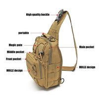 Military Tactical Shoulder Bag, EDC Outdoor Travel Backpack for Hiking, Hunting, and Camping