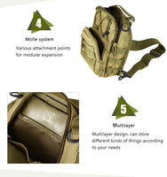 Military Tactical Shoulder Bag, EDC Outdoor Travel Backpack for Hiking, Hunting, and Camping