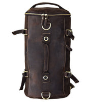 Genuine Leather Backpack Men Handbag Shoulder Crossbody Bag Male Small Travel Back Pack Bucket Bags Crazy Horse Leather