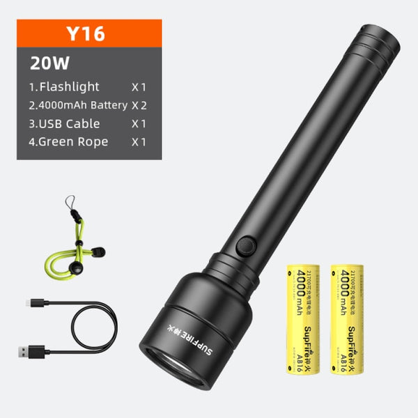 Y16 20W Powerful LED Flashlight 5 Modes