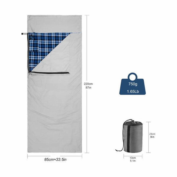 Flannel Heating Sleeping Bag Liner - Travelling Winter Heated Sleeping Bag Liner with compression bag