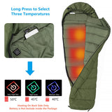 Outdoor Camping Ultralight Heating Winter Sleeping Bag Camp Gear with Heating Pad