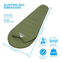 Outdoor Camping Ultralight Heating Winter Sleeping Bag Camp Gear with Heating Pad