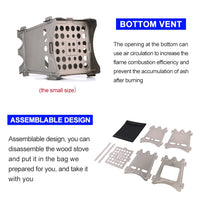 Titanium Camping Fire Wood Stove Cooker Outdoor Survival