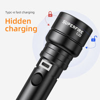 C20-T 15W Powerful Telescopic Zoom Flashlight USB Rechargeable