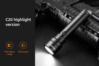 C20-T 15W Powerful Telescopic Zoom Flashlight USB Rechargeable