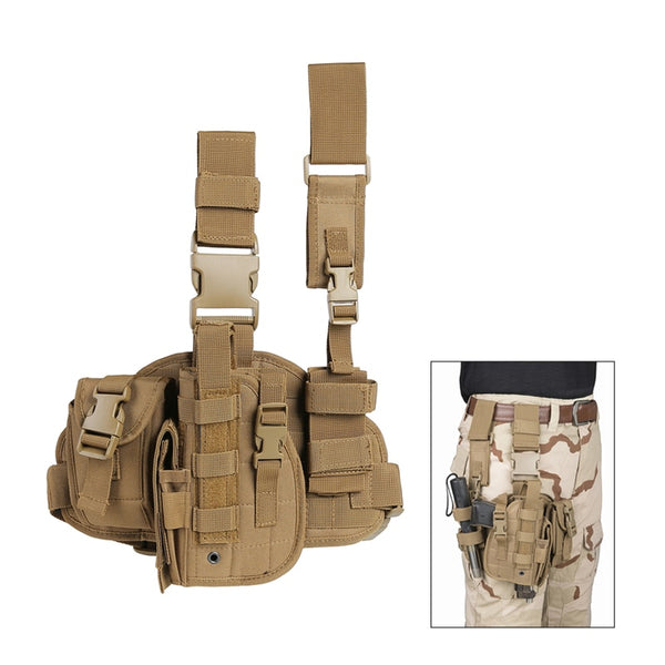 Tactical Leg Gun Holster, Outdoor Army Multi-function Camouflage Bag, Tied Leg Pistol Protective Cover