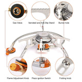 Camping Gas Stove Outdoor Burner Strong Fire Heater Survival Equipment (Without Windshield)