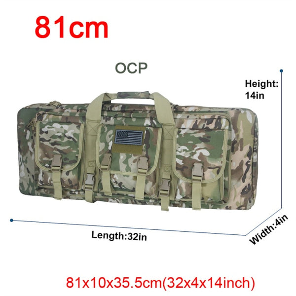 Tactical Double Rifle Case Military MOLLE Gun Bag, Sniper Gun Case Backpack (32 38 42 48 inch )