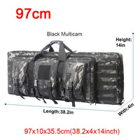 Tactical Double Rifle Case Military MOLLE Gun Bag, Sniper Gun Case Backpack (32 38 42 48 inch )