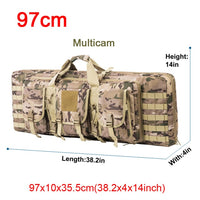 Tactical Double Rifle Case Military MOLLE Gun Bag, Sniper Gun Case Backpack (32 38 42 48 inch )