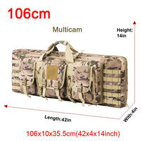 Tactical Double Rifle Case Military MOLLE Gun Bag, Sniper Gun Case Backpack (32 38 42 48 inch )