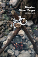 Titanium Tripod Hanger 4-piece Set Camping Glamping Portable Lightweight Hanging Chain Barbecue Tools