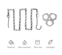 Titanium Tripod Hanger 4-piece Set Camping Glamping Portable Lightweight Hanging Chain Barbecue Tools