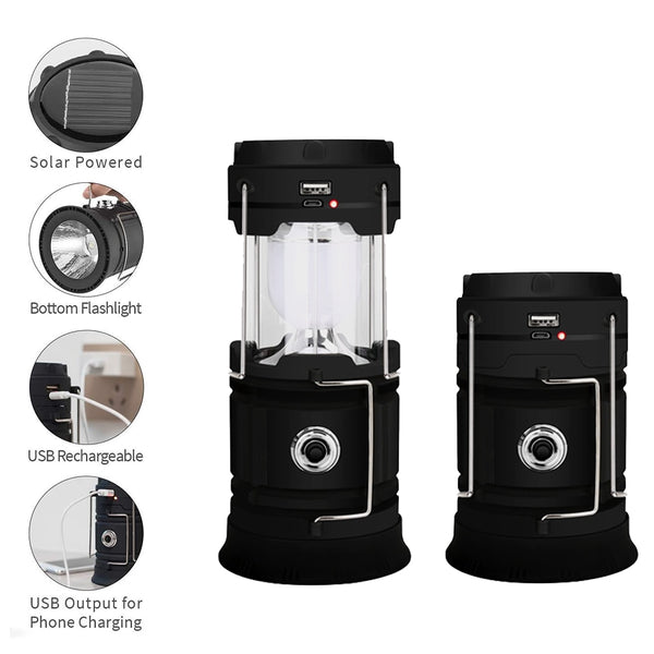 Collapsible Solar LED Camping Lantern, With Phone Charging Capabilities