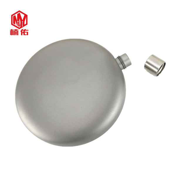 Pure Round Titanium Hip Flask