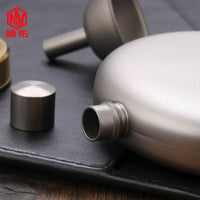 Pure Round Titanium Hip Flask