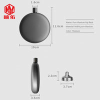Pure Round Titanium Hip Flask
