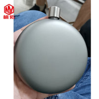 Pure Round Titanium Hip Flask