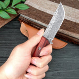 Damascus Etched Pattern Stainless Steel Forged Knife