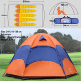 3-4 Person Double Layer Rainproof Outdoor Camping Shelter Tent for Fishing, Hunting, Travel, Adventure and Family