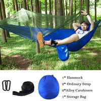 Double Hammock with Mosquito Netting + Tree Straps and Carabiners