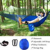 Double Hammock with Mosquito Netting + Tree Straps and Carabiners